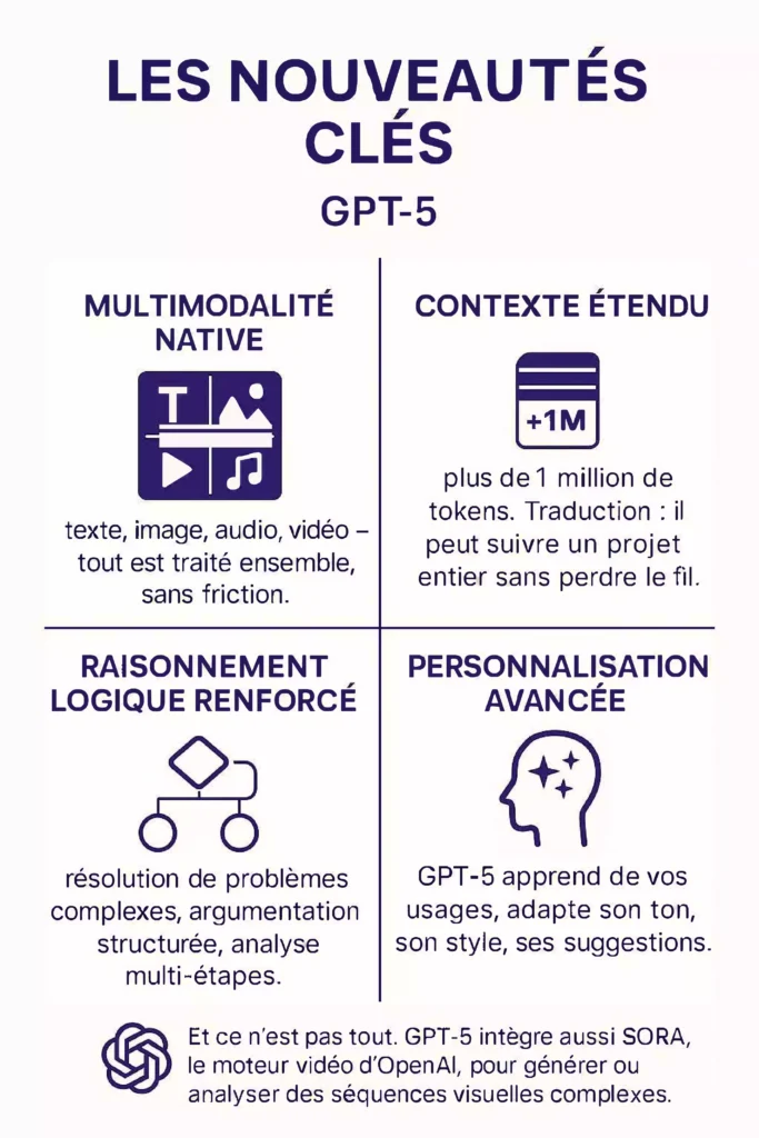 nouveauté clé GPT-5 Interface IA générative